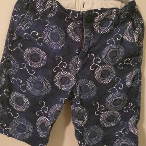 Kids Blue Pattered Shorts